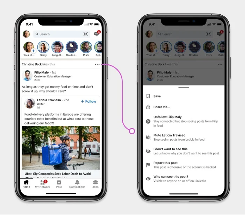 Nieuwe zichtbaarheid en antwoordbeheer linkedin